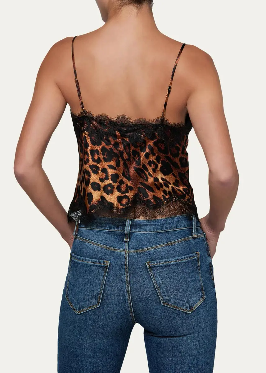 L'Agence Kimber Leopard Silk Lace Cami | Thumbnail 3 L'Agence Kimber Leopard Silk Lace Cami | Thumbnail 3