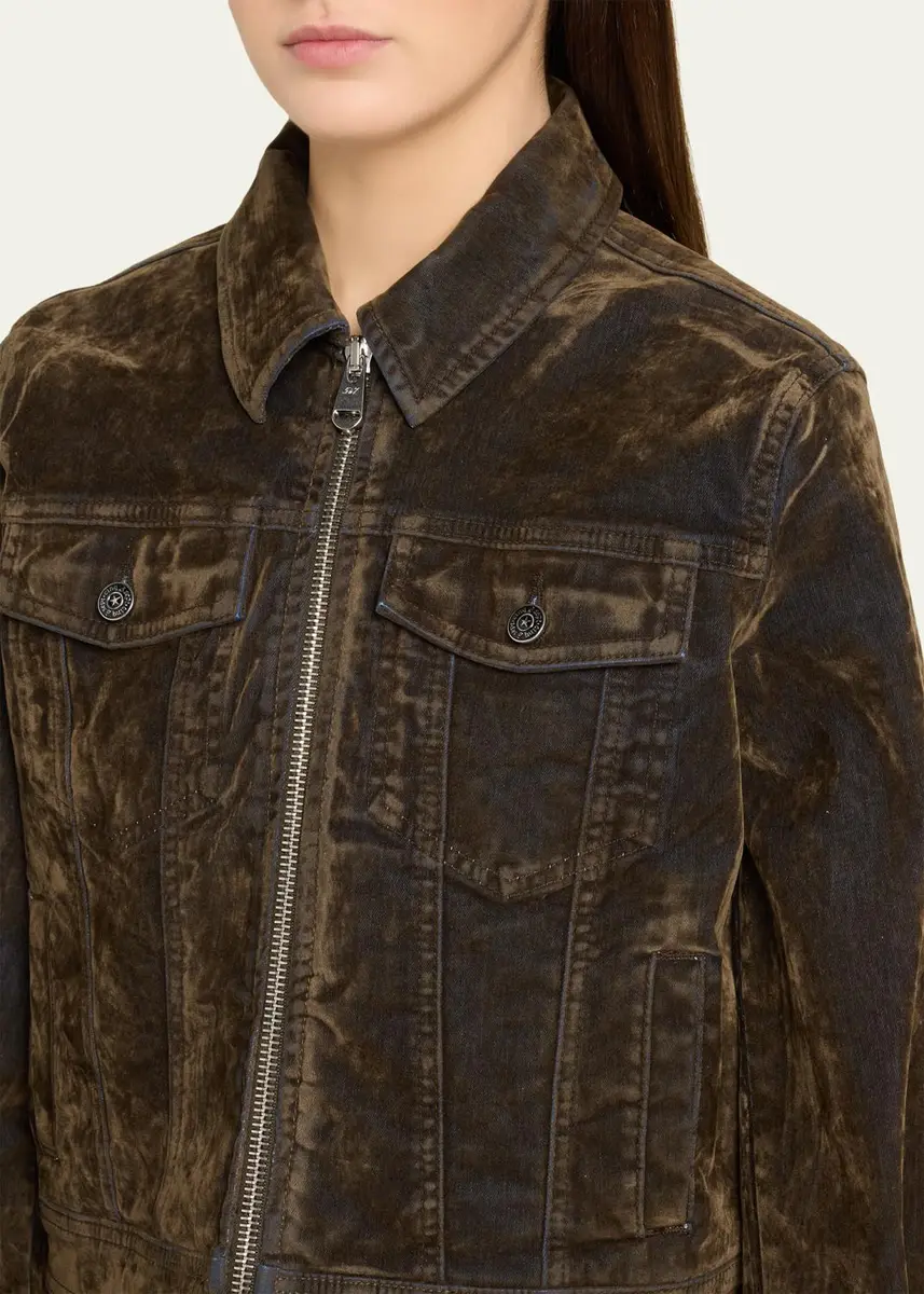 Cinq à Sept Nicole Flocked Denim Jacket | Thumbnail 5 Cinq à Sept Nicole Flocked Denim Jacket | Thumbnail 5