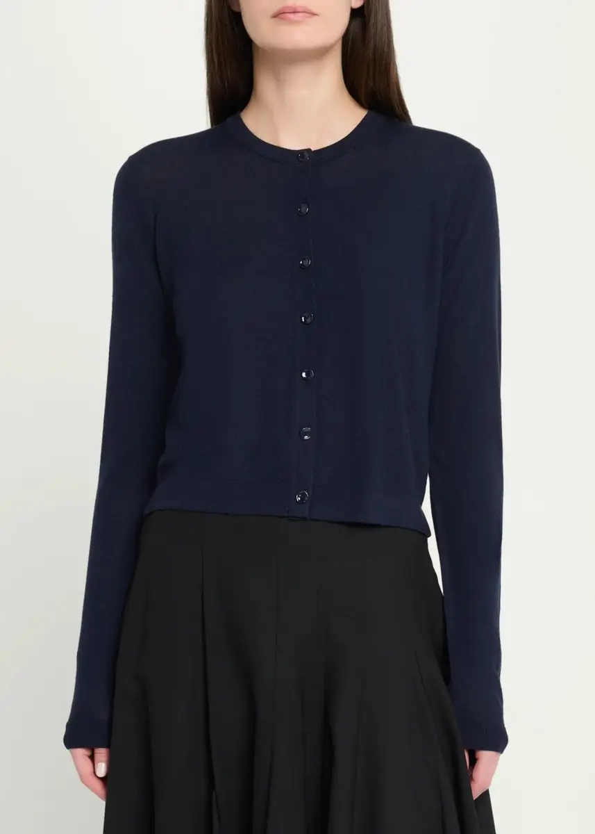 Jason Wu Collection Striped-Panel Merino Wool Knit Crewneck Cardigan | Thumbnail 4 Jason Wu Collection Striped-Panel Merino Wool Knit Crewneck Cardigan | Thumbnail 4