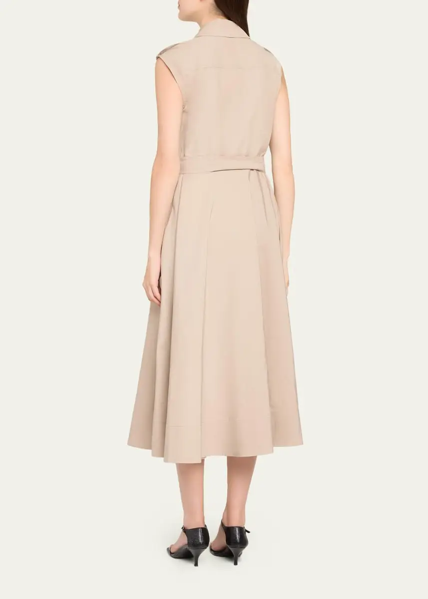 Toccin Gail Sleeveless Belted Midi Trench Dress | Thumbnail 3