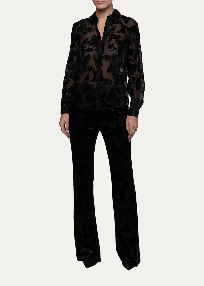 L'Agence Laurent Burnout Velvet Blouse | Thumbnail 2 L'Agence Laurent Burnout Velvet Blouse | Thumbnail 2