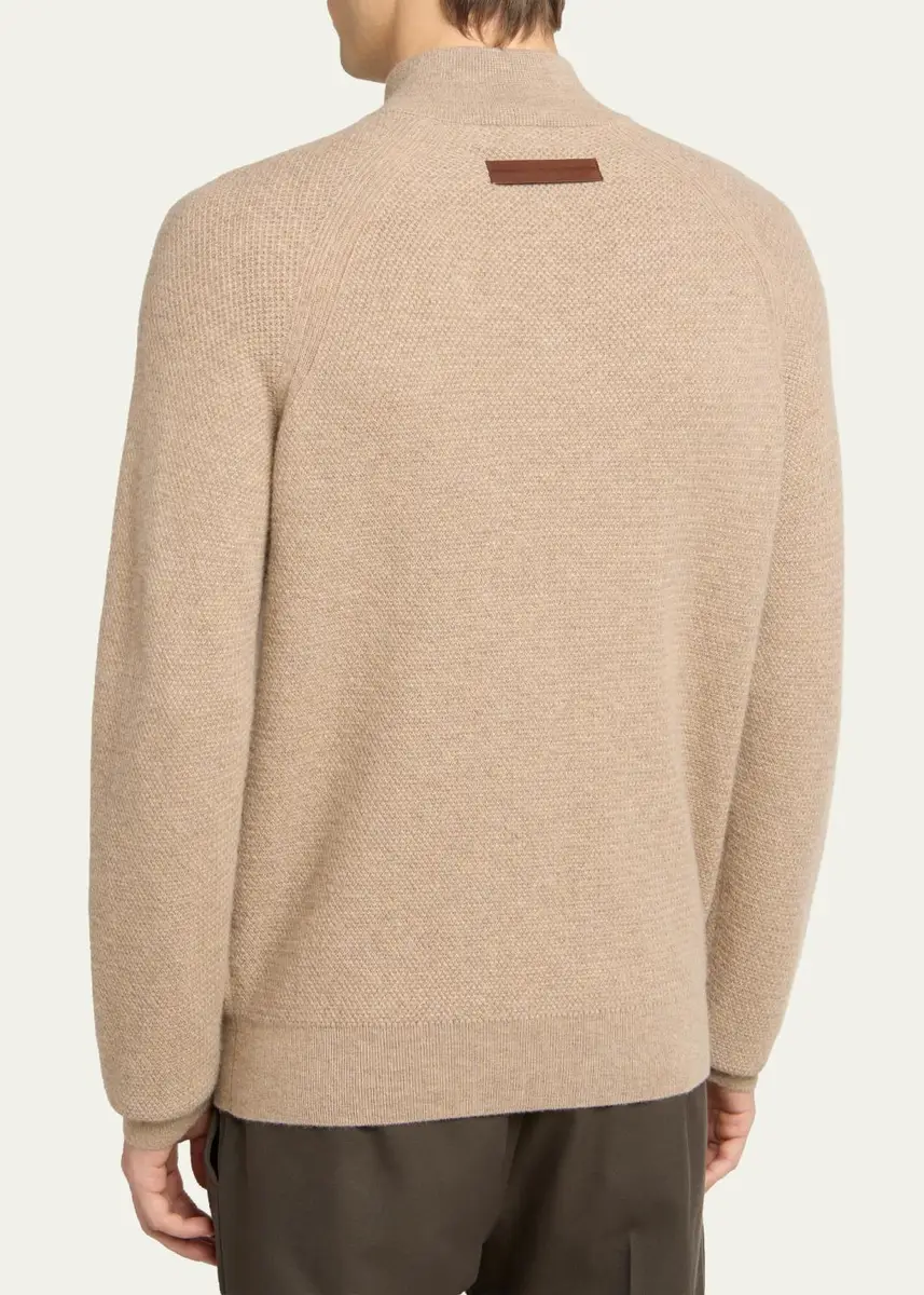 Zegna Men's Oasi Cashmere Knit Quarter-Zip Sweater | Thumbnail 3 Zegna Men's Oasi Cashmere Knit Quarter-Zip Sweater | Thumbnail 3