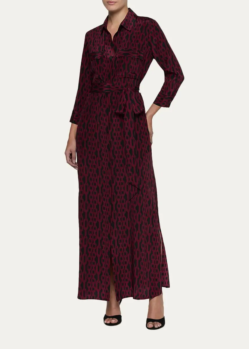 L'Agence Cameron Printed Silk Maxi Shirtdress | Thumbnail 2 L'Agence Cameron Printed Silk Maxi Shirtdress | Thumbnail 2