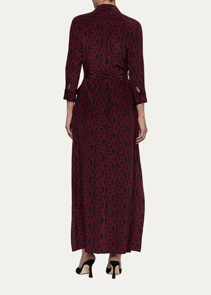 L'Agence Cameron Printed Silk Maxi Shirtdress | Thumbnail 3 L'Agence Cameron Printed Silk Maxi Shirtdress | Thumbnail 3