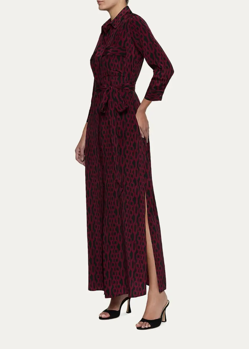 L'Agence Cameron Printed Silk Maxi Shirtdress | Thumbnail 4 L'Agence Cameron Printed Silk Maxi Shirtdress | Thumbnail 4