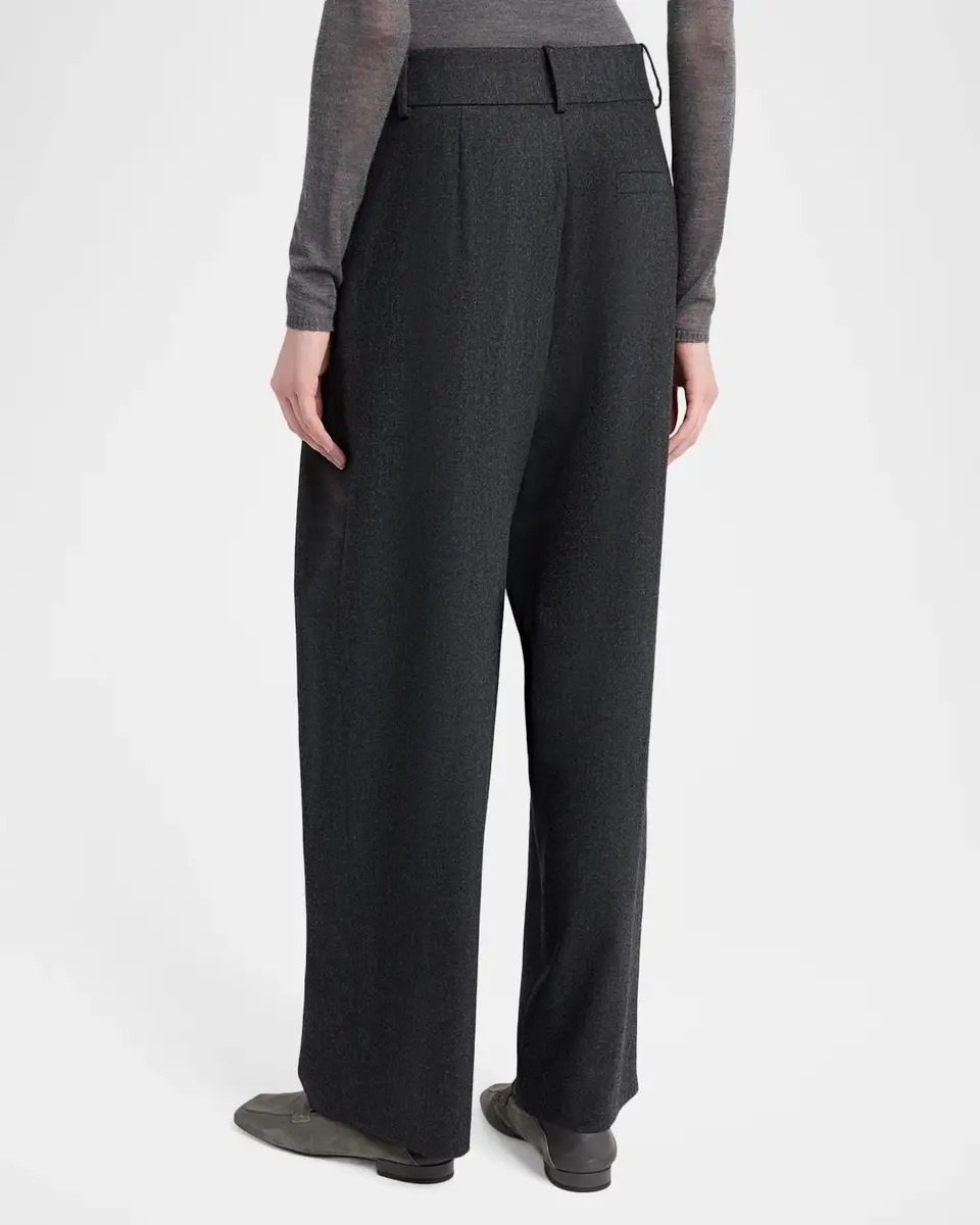 Giorgio Armani Herringbone Wool-Cashmere Flannel Wide-Leg Trousers | Thumbnail 3 Giorgio Armani Herringbone Wool-Cashmere Flannel Wide-Leg Trousers | Thumbnail 3