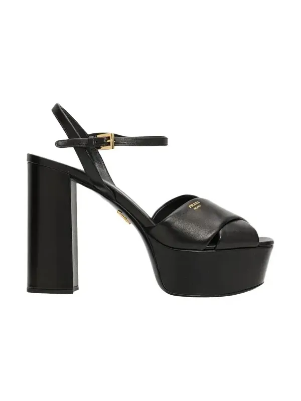 115mm Leather Crisscross Platform Sandals 115mm Leather Crisscross Platform Sandals