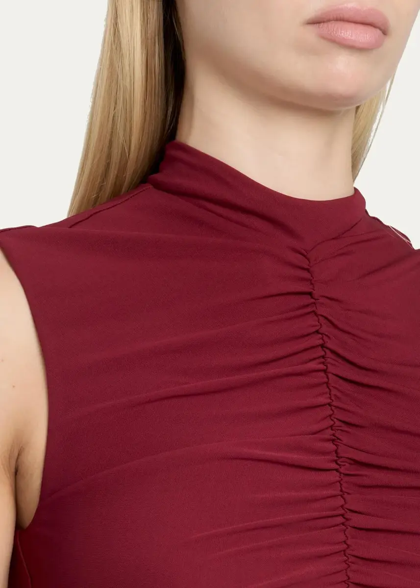 Toccin Faria Ruched Mock-Neck Jersey Midi Dress | Thumbnail 5