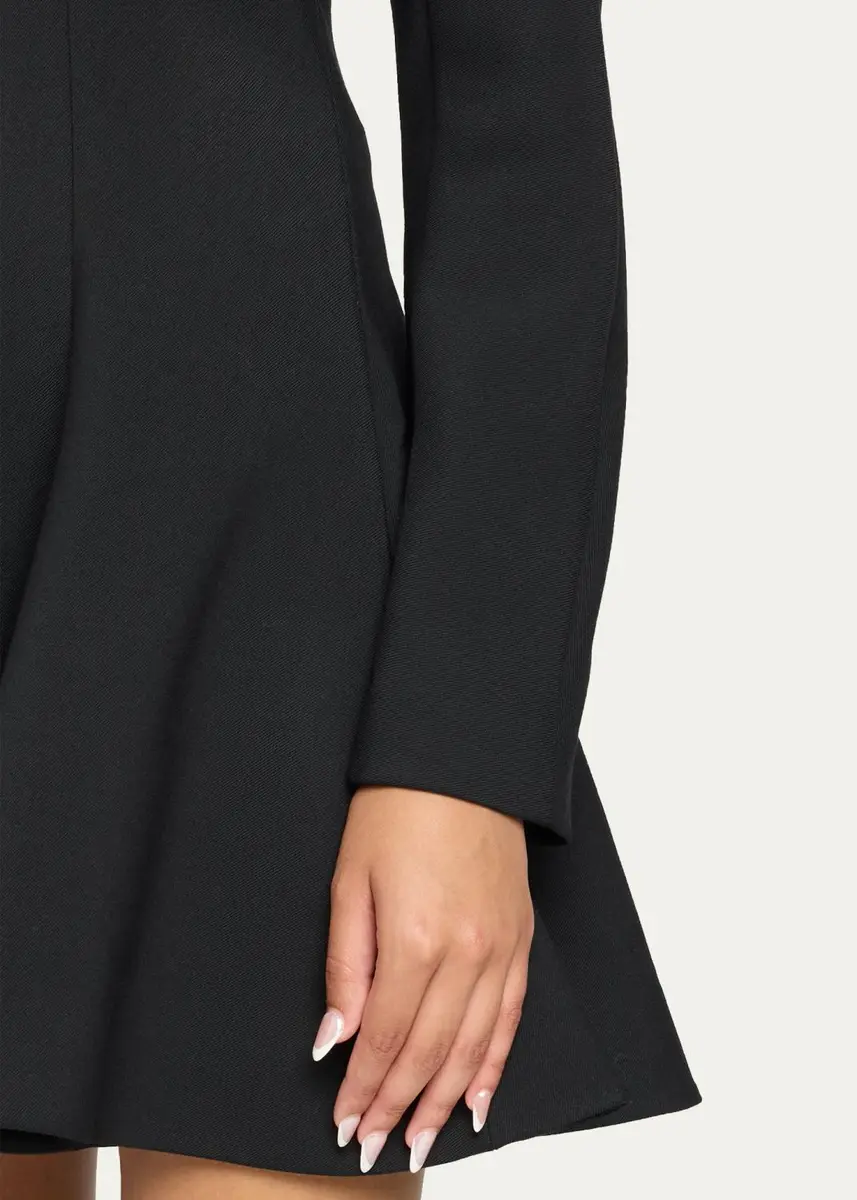Stella McCartney Long-Sleeve Peplum Wool Stretch Mini Dress | Thumbnail 5 Stella McCartney Long-Sleeve Peplum Wool Stretch Mini Dress | Thumbnail 5