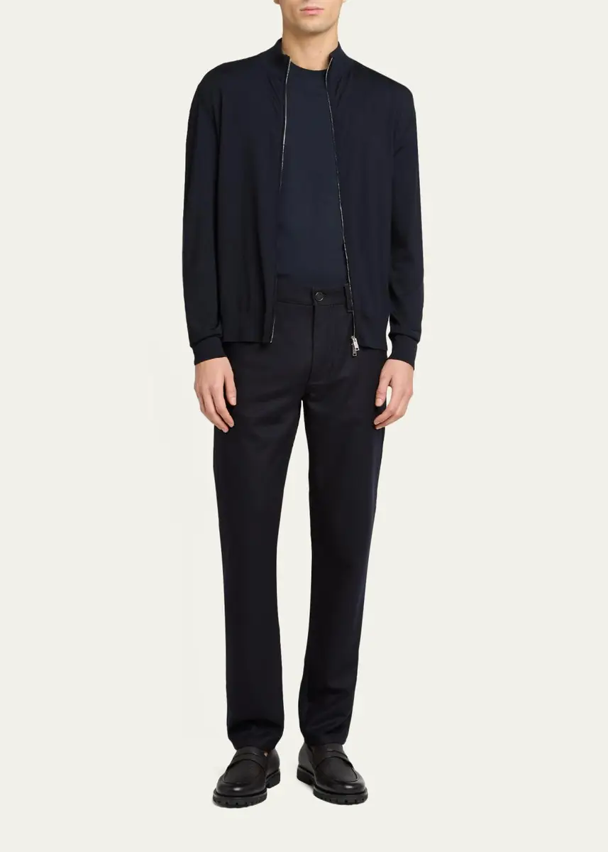 Zegna Men's Trofeo Wool Full-Zip Knit Sweater | Thumbnail 2 Zegna Men's Trofeo Wool Full-Zip Knit Sweater | Thumbnail 2