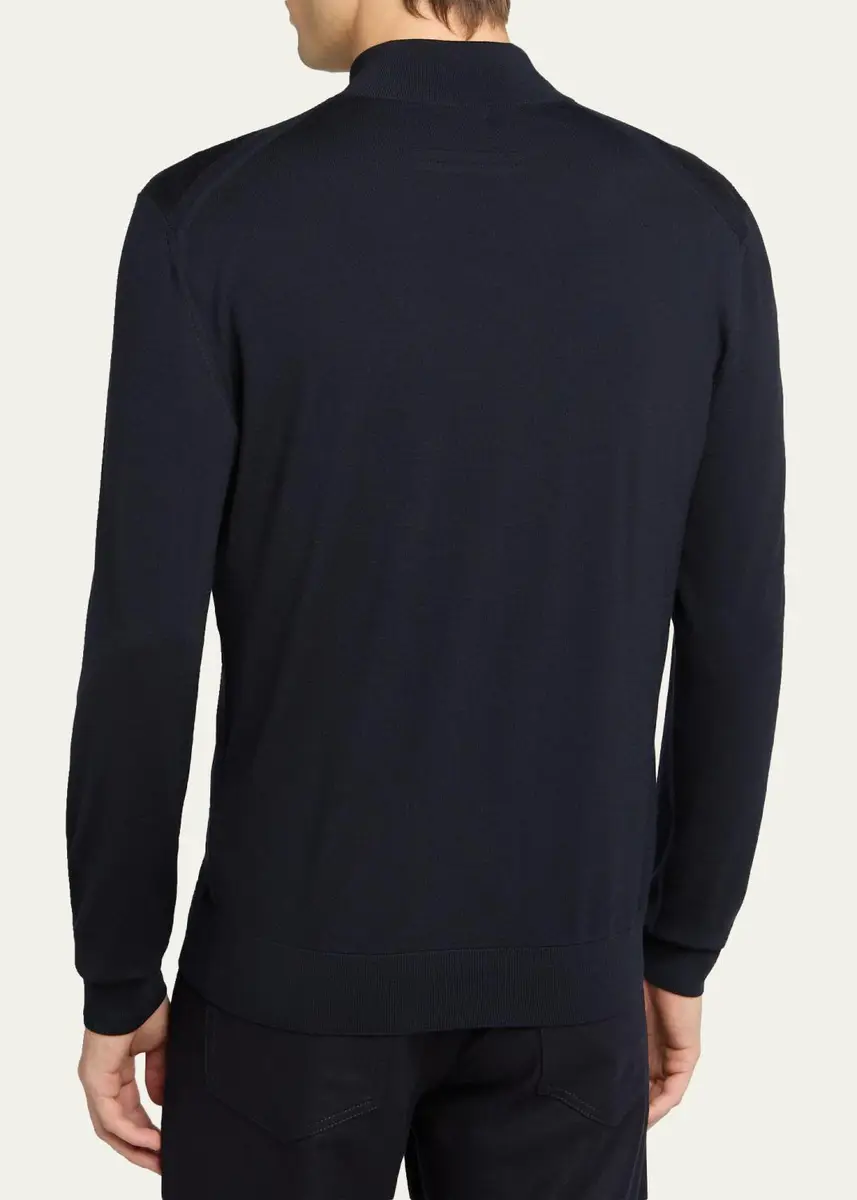 Zegna Men's Trofeo Wool Full-Zip Knit Sweater | Thumbnail 3 Zegna Men's Trofeo Wool Full-Zip Knit Sweater | Thumbnail 3