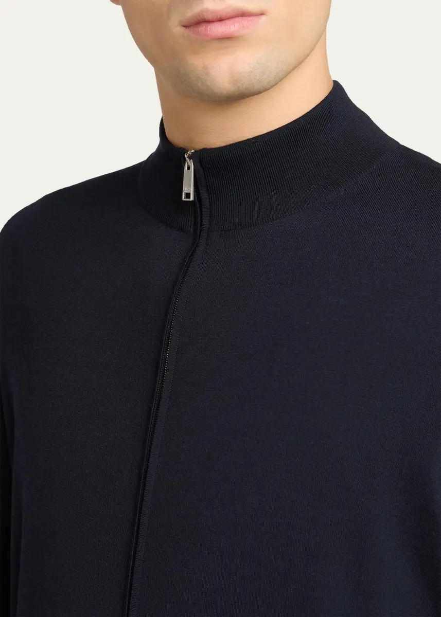 Zegna Men's Trofeo Wool Full-Zip Knit Sweater | Thumbnail 5 Zegna Men's Trofeo Wool Full-Zip Knit Sweater | Thumbnail 5