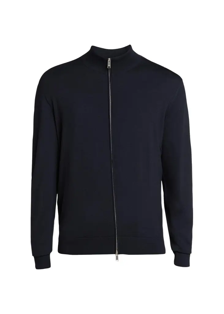 Zegna Men's Trofeo Wool Full-Zip Knit Sweater