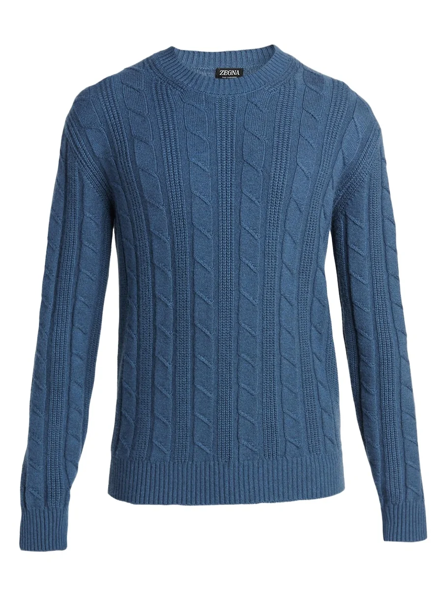 Men's Oasi Cashmere Cable Crewneck Sweater Men's Oasi Cashmere Cable Crewneck Sweater