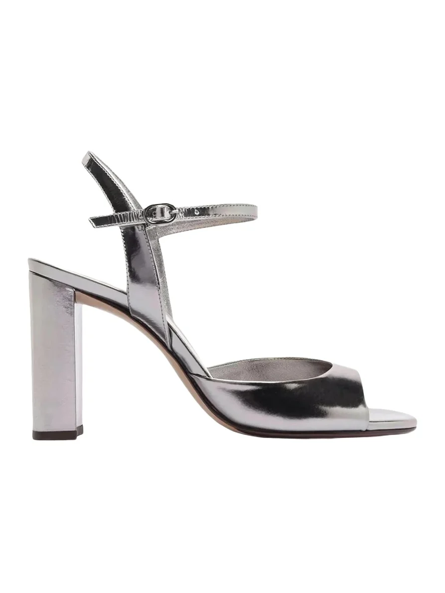 90mm Amy Metallic Leather Ankle-Strap Sandals 90mm Amy Metallic Leather Ankle-Strap Sandals