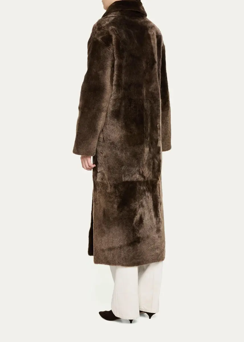 Yves Salomon Manteau Lamb Shearling Double-Breasted Long Coat | Thumbnail 3 Yves Salomon Manteau Lamb Shearling Double-Breasted Long Coat | Thumbnail 3