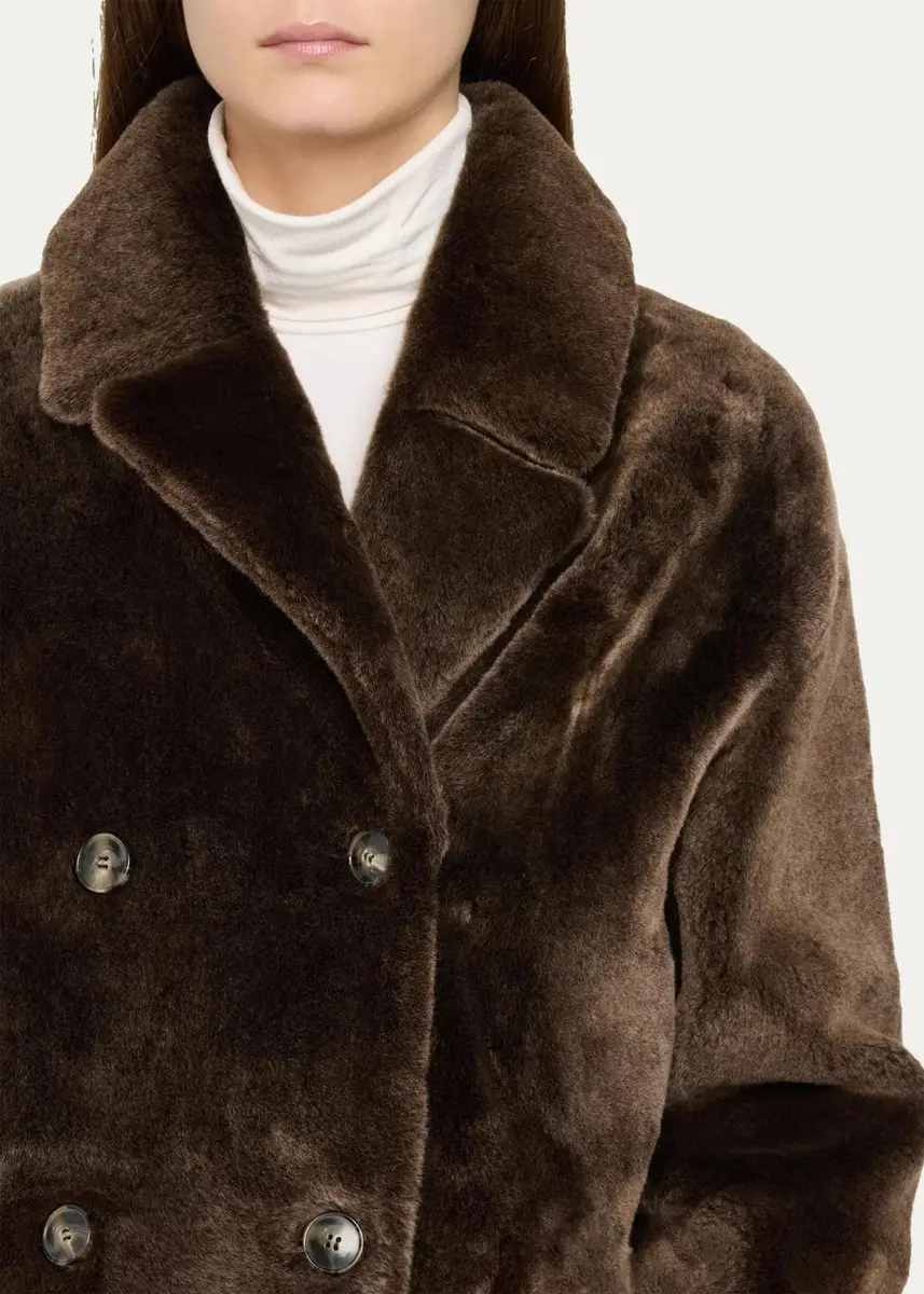 Yves Salomon Manteau Lamb Shearling Double-Breasted Long Coat | Thumbnail 5 Yves Salomon Manteau Lamb Shearling Double-Breasted Long Coat | Thumbnail 5