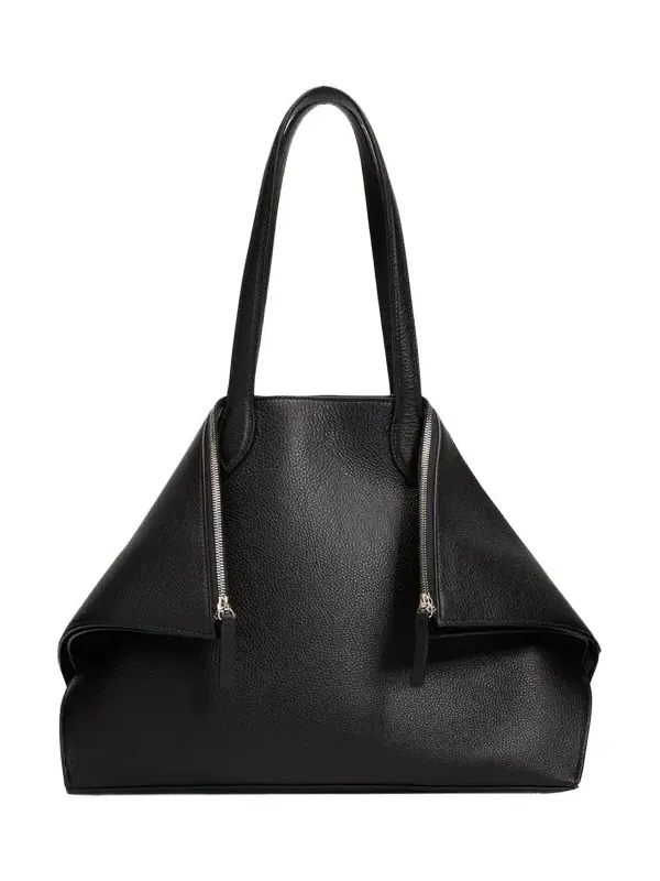Fold Grain Leather Geometric Tote Bag Fold Grain Leather Geometric Tote Bag