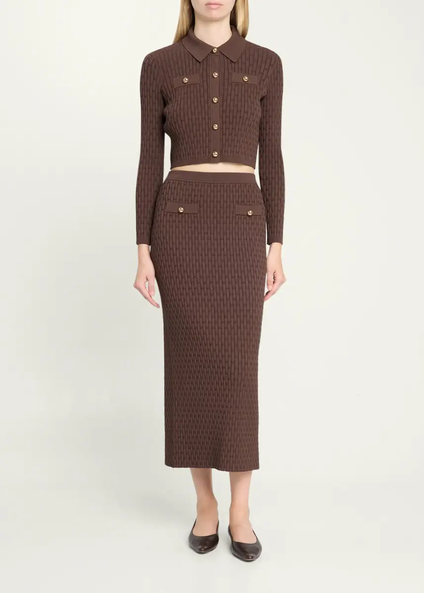Toccin Milla Textured Knit Midi Pencil Skirt | Thumbnail 2 Toccin Milla Textured Knit Midi Pencil Skirt | Thumbnail 2