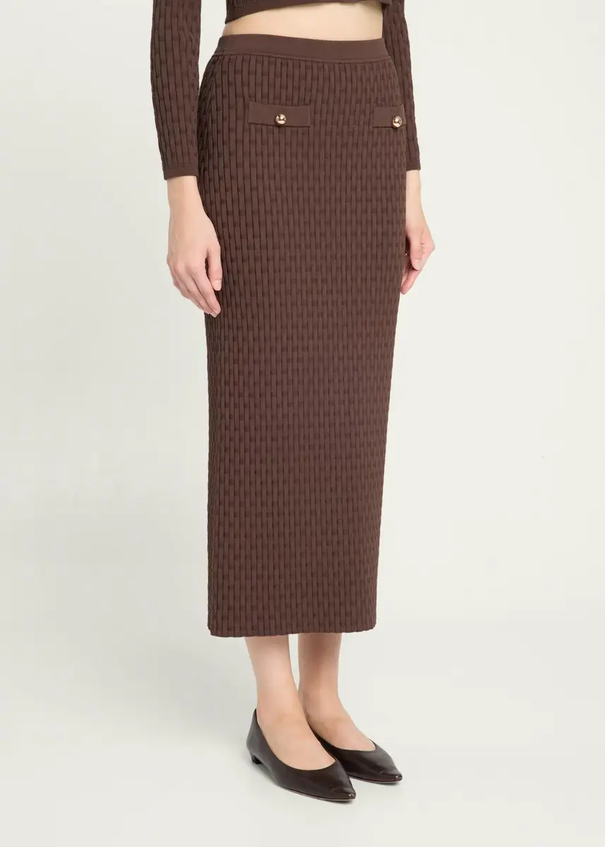 Toccin Milla Textured Knit Midi Pencil Skirt | Thumbnail 4 Toccin Milla Textured Knit Midi Pencil Skirt | Thumbnail 4