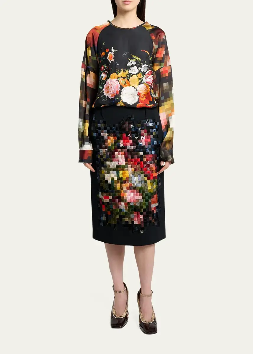Dries Van Noten Pixel Fruit Print Long-Sleeve Top | Thumbnail 2 Dries Van Noten Pixel Fruit Print Long-Sleeve Top | Thumbnail 2