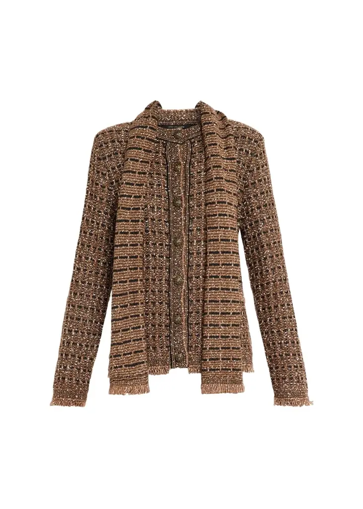 Kobi Halperin Faye Fringed Metallic Knit Sweater