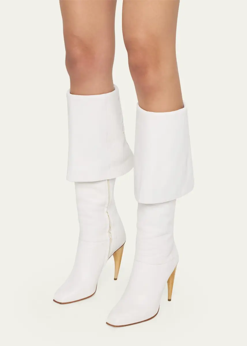 Alexander McQueen 105mm Horn Leather Knee-High Boots | Thumbnail 2 Alexander McQueen 105mm Horn Leather Knee-High Boots | Thumbnail 2