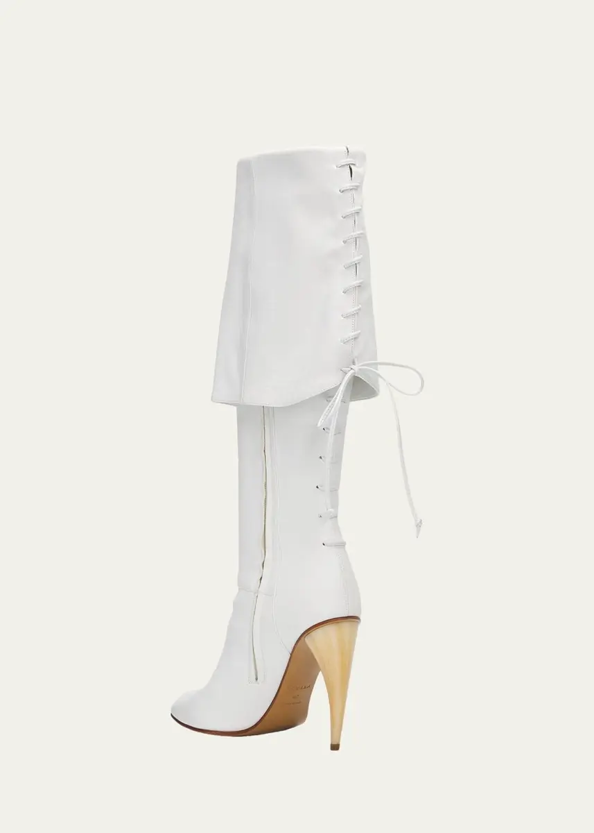 Alexander McQueen 105mm Horn Leather Knee-High Boots | Thumbnail 4 Alexander McQueen 105mm Horn Leather Knee-High Boots | Thumbnail 4