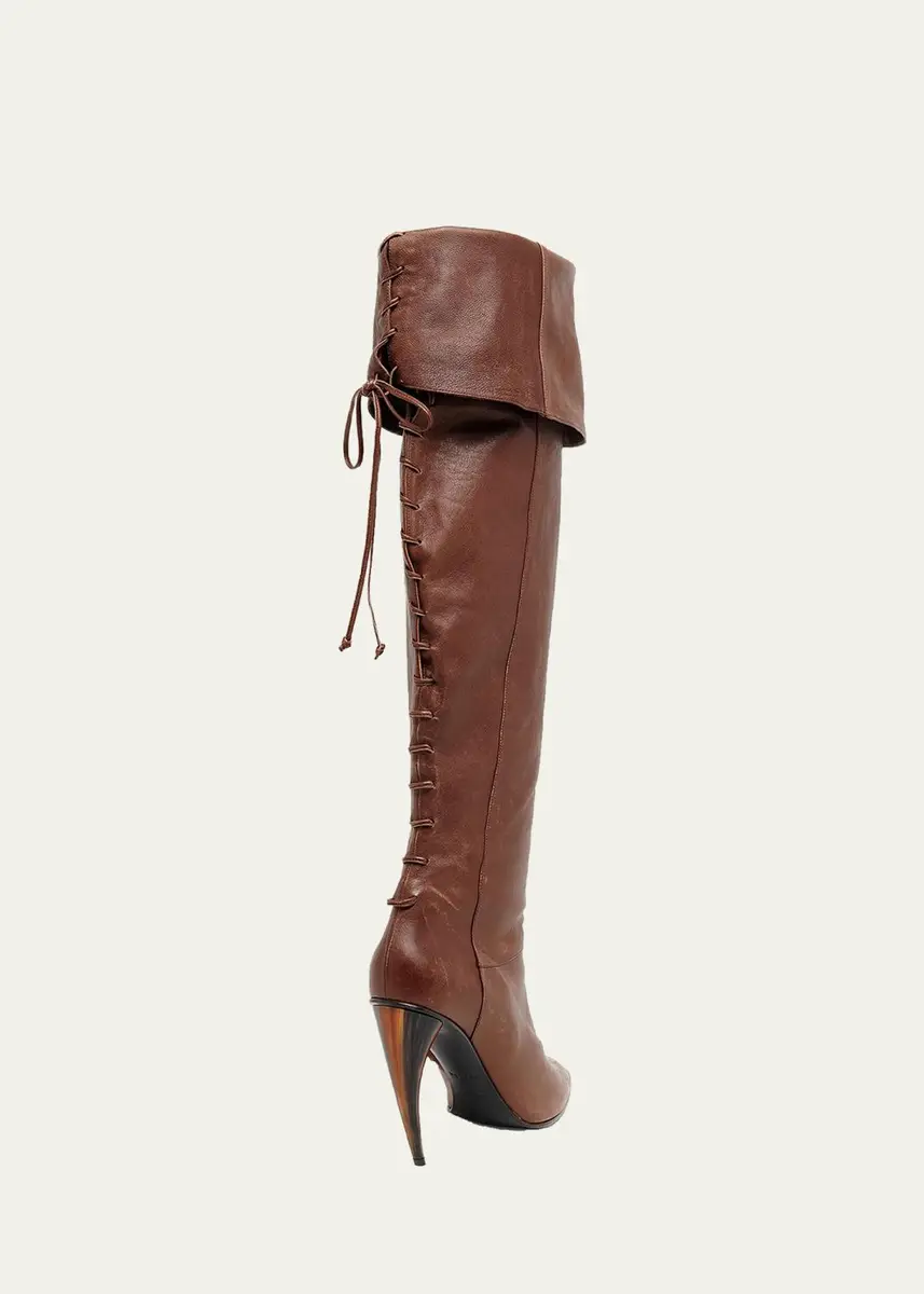 Alexander McQueen 105mm Horn Leather Knee-High Boots | Thumbnail 6 Alexander McQueen 105mm Horn Leather Knee-High Boots | Thumbnail 6