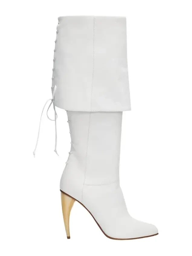 105mm Horn Leather Knee-High Boots 105mm Horn Leather Knee-High Boots