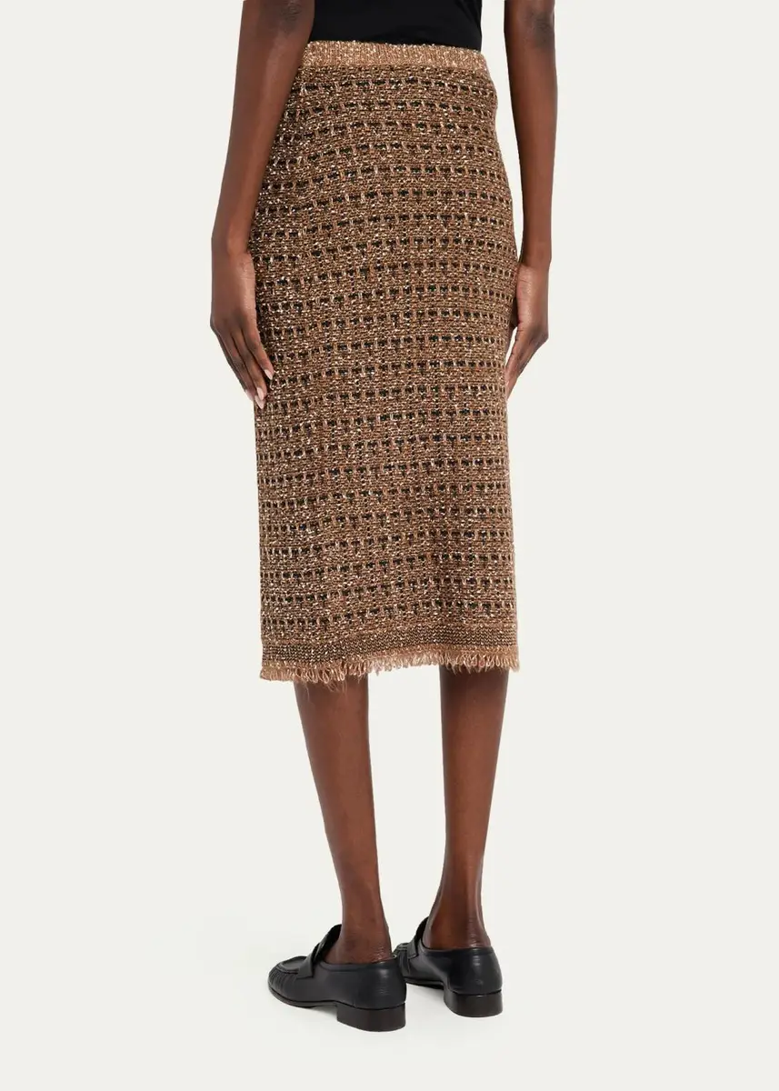 Kobi Halperin Juliette Metallic Tweed Knit Midi Skirt | Thumbnail 3