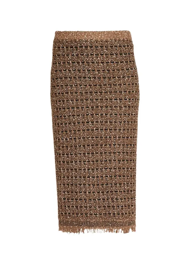 Kobi Halperin Juliette Metallic Tweed Knit Midi Skirt