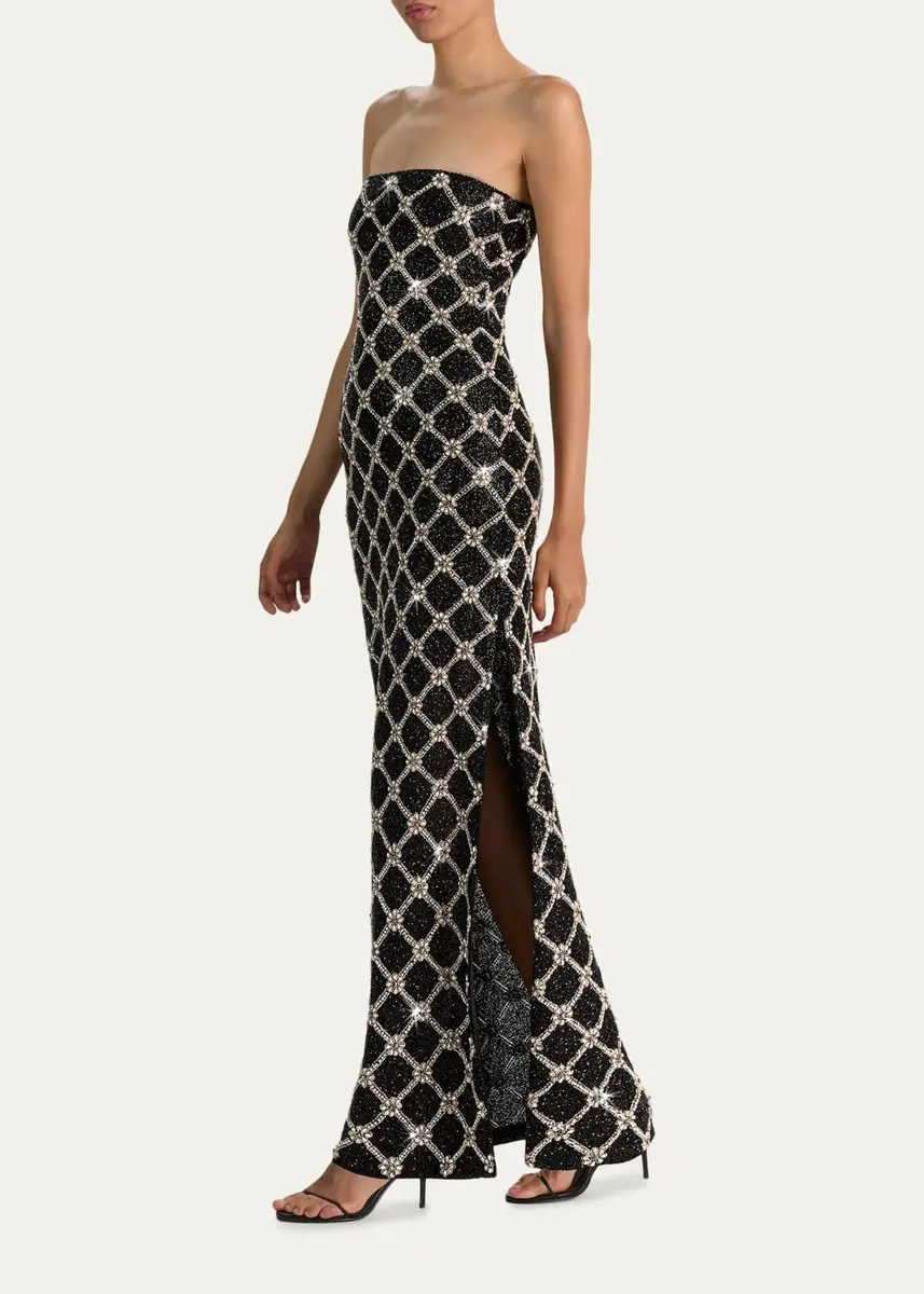 Alice + Olivia Delora Embellished Strapless Gown | Thumbnail 4