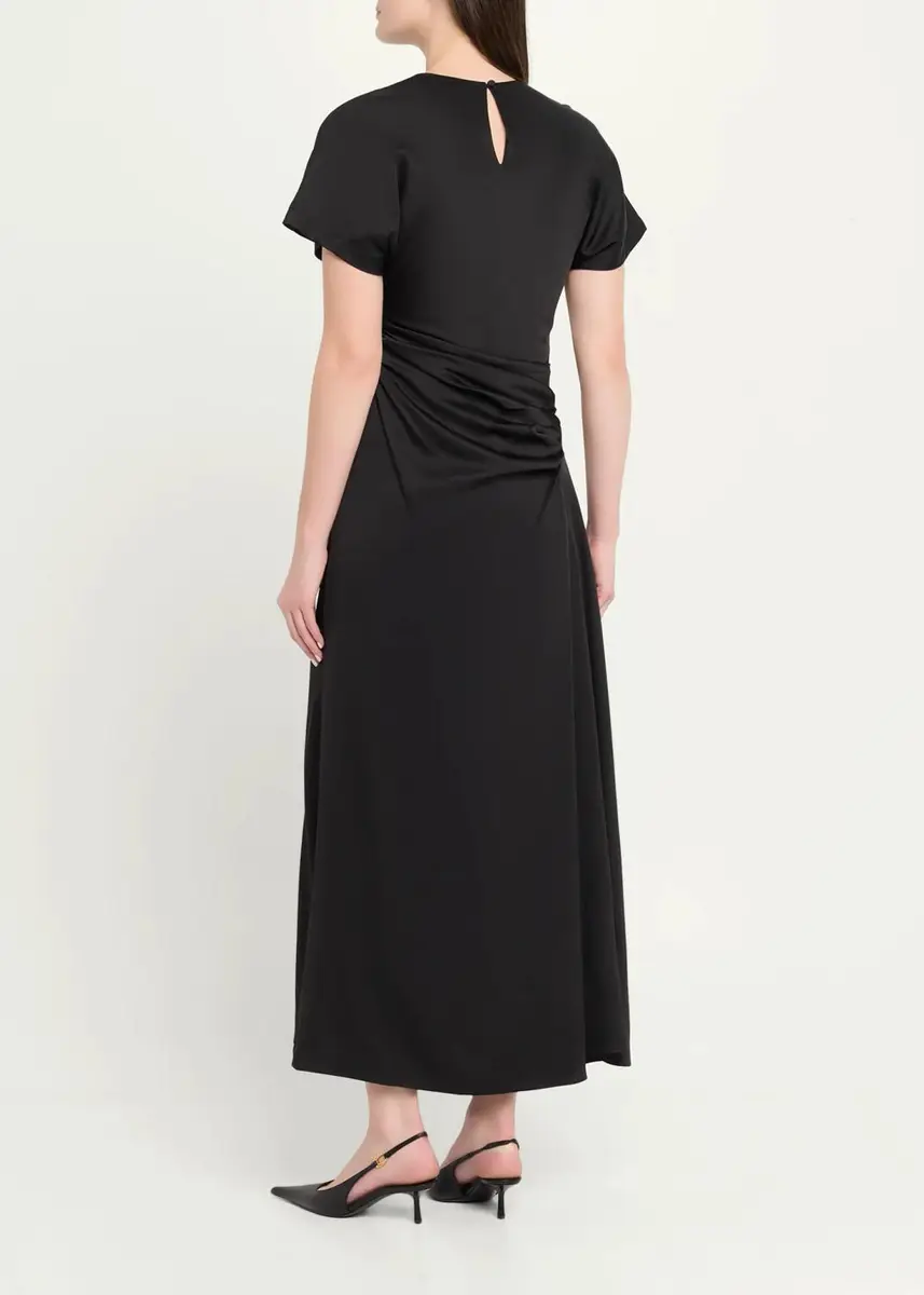Simkhai Marabella Ruched Satin Midi Dress | Thumbnail 3