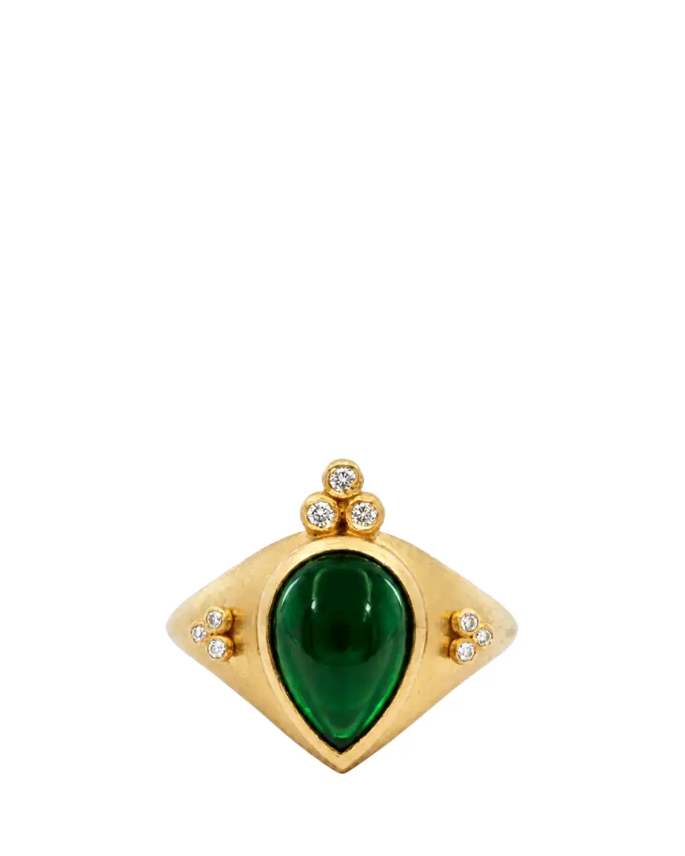 L’Atelier Nawbar 18K Armour Drop Emerald and Diamond Ring | Thumbnail 2 L’Atelier Nawbar 18K Armour Drop Emerald and Diamond Ring | Thumbnail 2