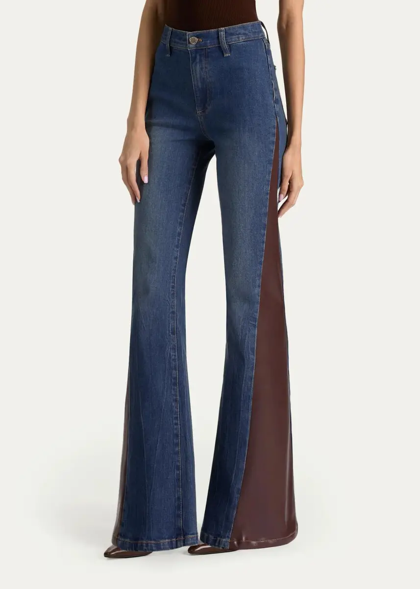 Alice + Olivia SB Faux-Leather Cutout Jeans | Thumbnail 4 Alice + Olivia SB Faux-Leather Cutout Jeans | Thumbnail 4