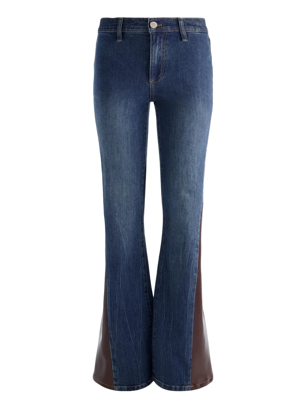 Alice + Olivia SB Faux-Leather Cutout Jeans