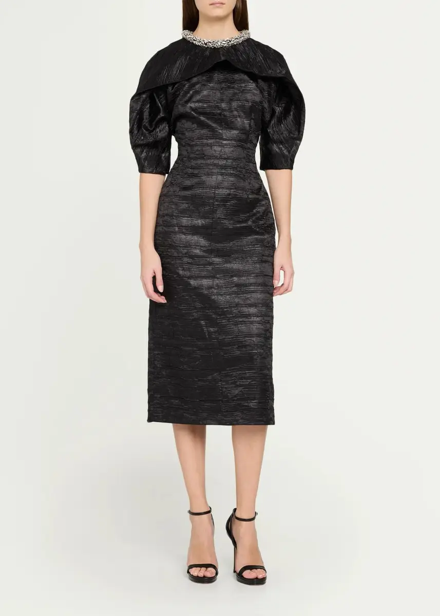 Simkhai Ashleigh Embellished-Neck Midi Dress | Thumbnail 2 Simkhai Ashleigh Embellished-Neck Midi Dress | Thumbnail 2