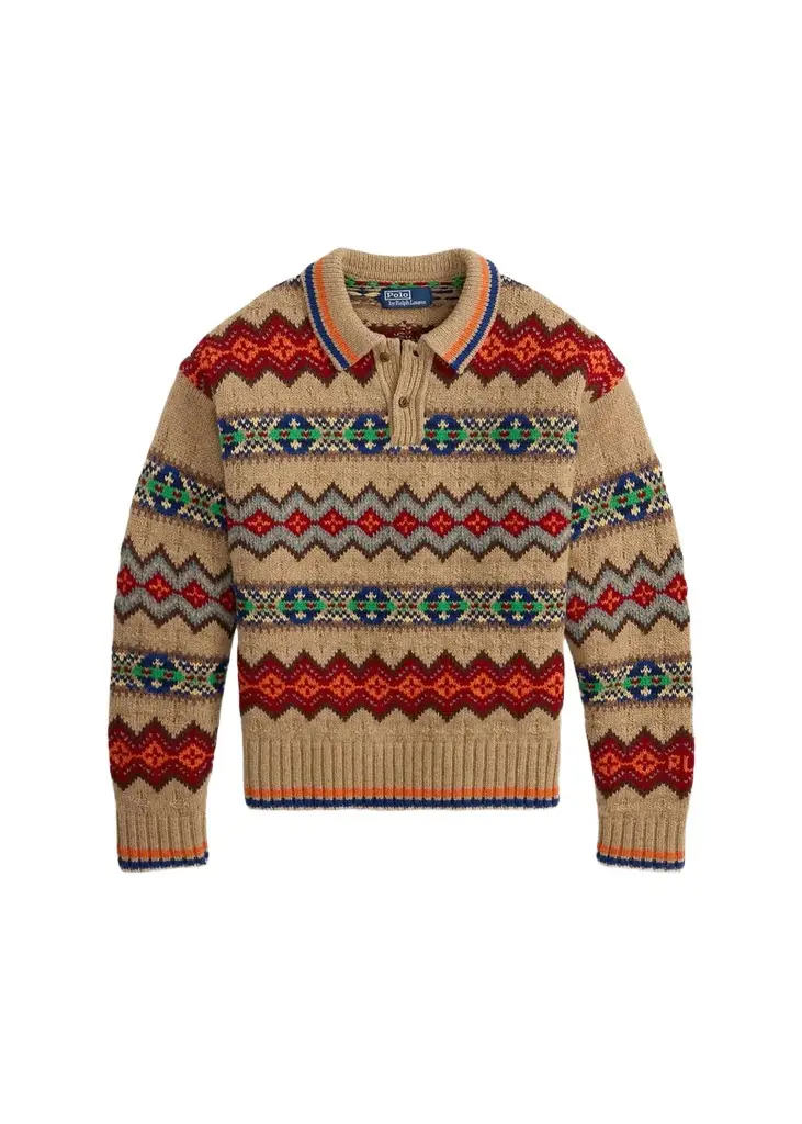 Polo Ralph Lauren Men's Fair Isle Wool-Blend Polo-Collar Sweater