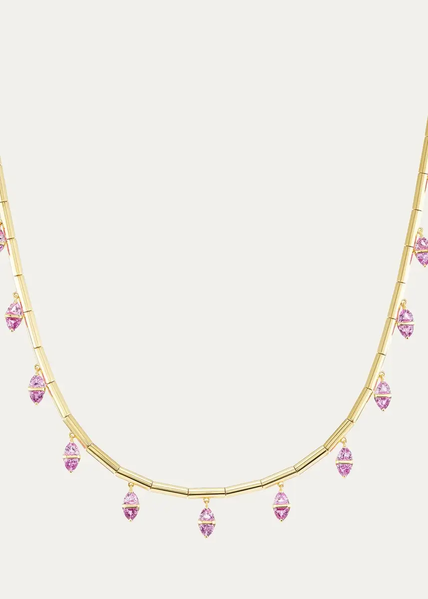 Emily P. Wheeler 18K Yellow Gold & Pink Sapphire Tilly Fringe Collar Necklace | Thumbnail 3