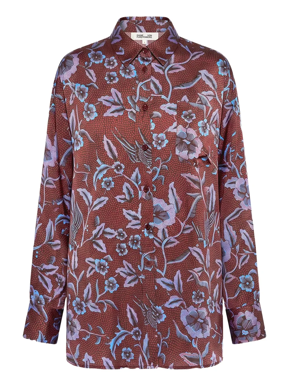 Diane von Furstenberg Sienna Oversized Floral-Print Blouse