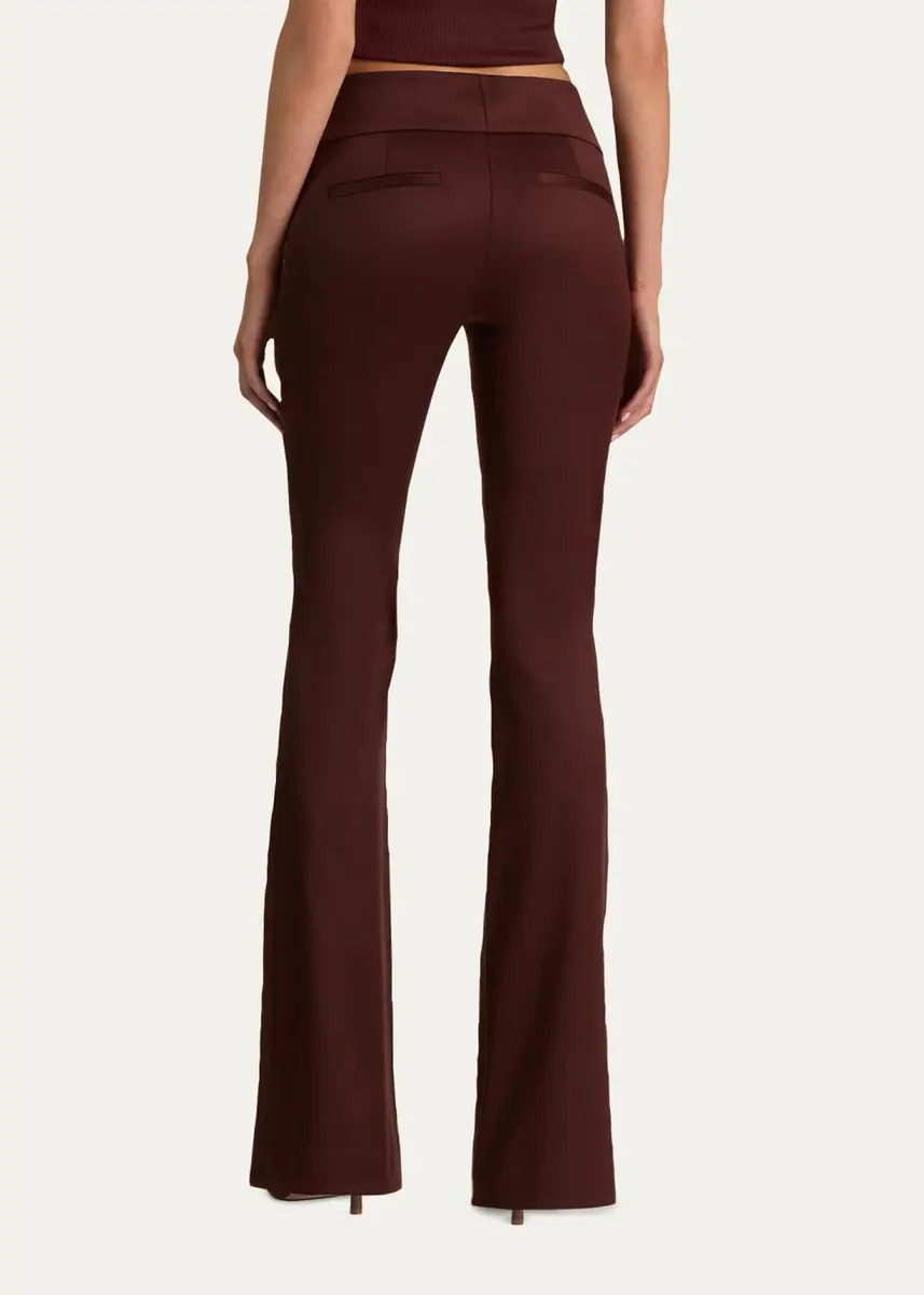 Alice + Olivia Olivia Low-Rise Wool Sateen Bootcut Pants | Thumbnail 3