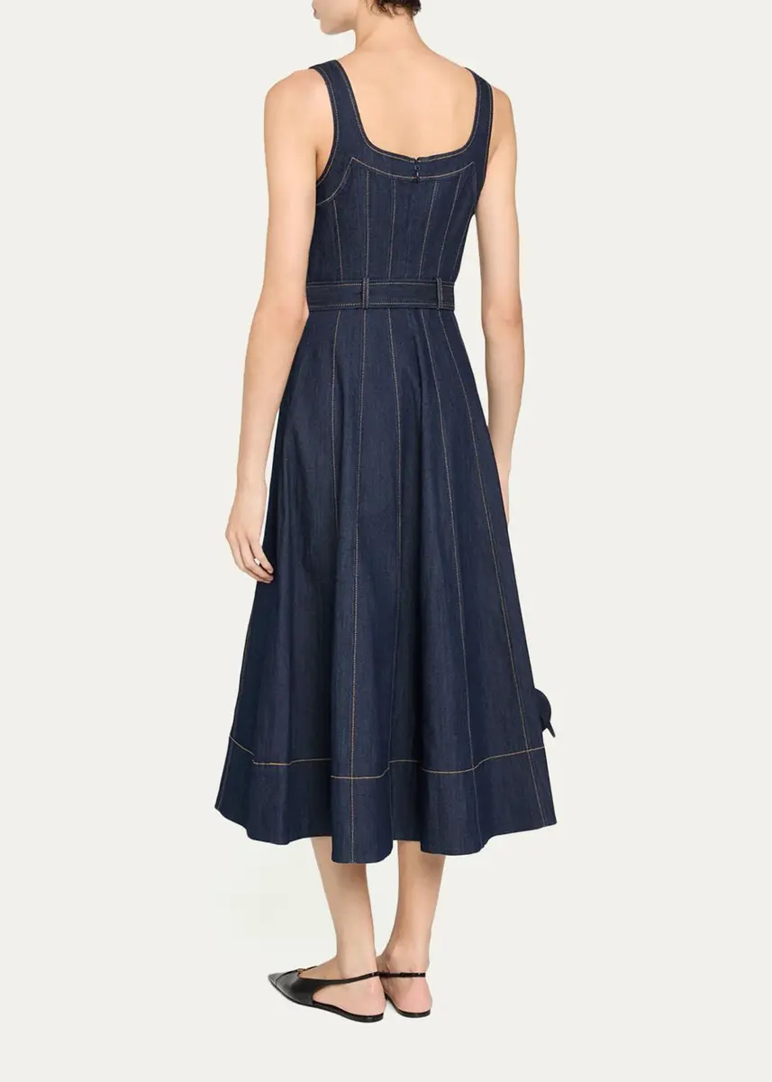 Cinq à Sept Cambree Belted Denim Midi Dress | Thumbnail 3 Cinq à Sept Cambree Belted Denim Midi Dress | Thumbnail 3
