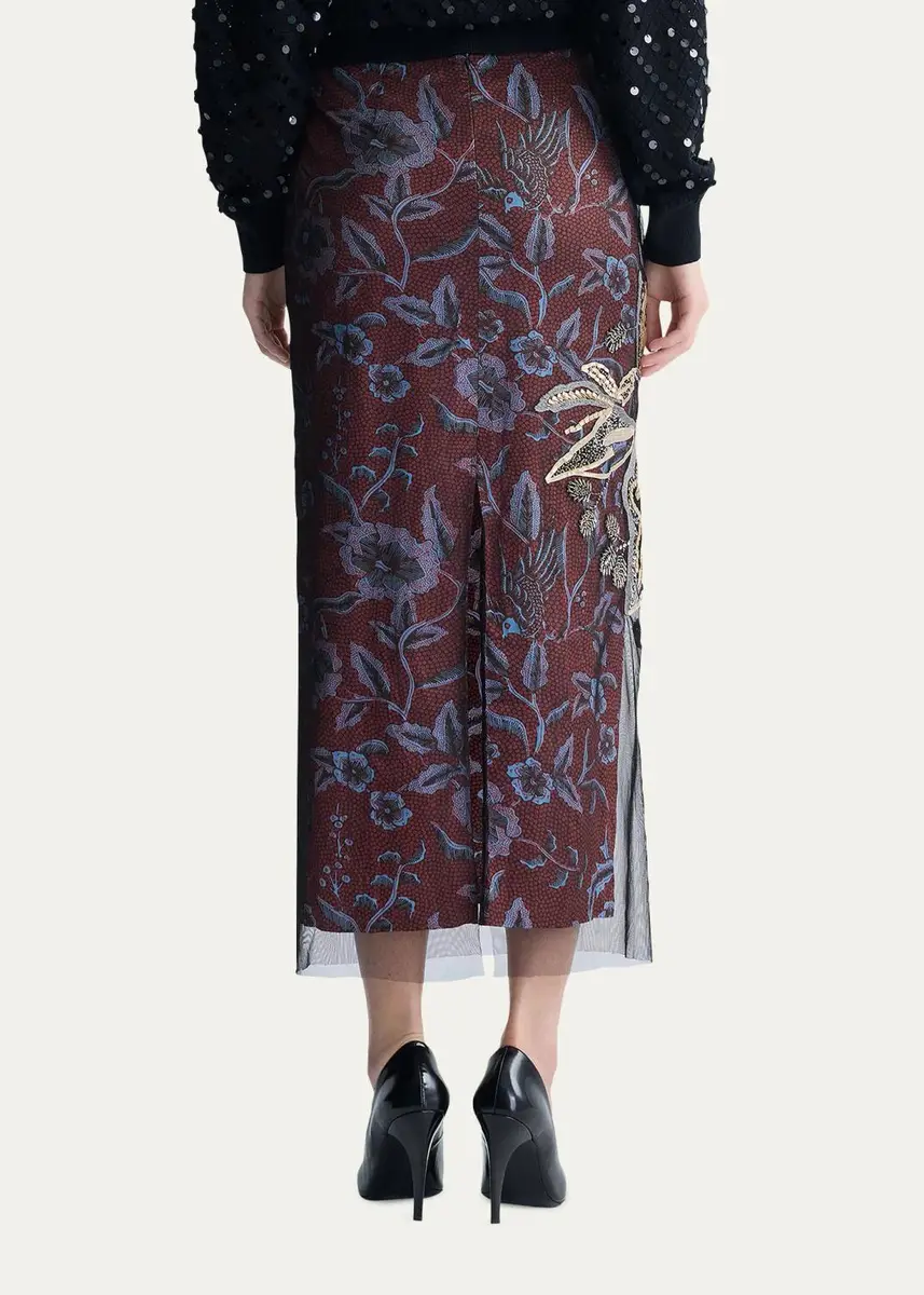 Diane von Furstenberg Gramercy Layered Floral Midi Skirt | Thumbnail 3 Diane von Furstenberg Gramercy Layered Floral Midi Skirt | Thumbnail 3