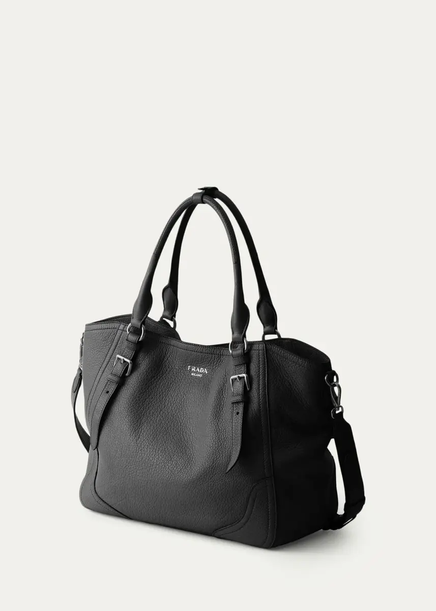 Prada Cervo Large Grain Leather Tote Bag | Thumbnail 2 Prada Cervo Large Grain Leather Tote Bag | Thumbnail 2