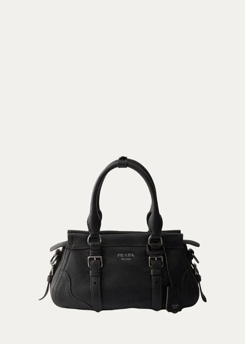 Prada Cervo Large Grain Leather Tote Bag | Thumbnail 4 Prada Cervo Large Grain Leather Tote Bag | Thumbnail 4