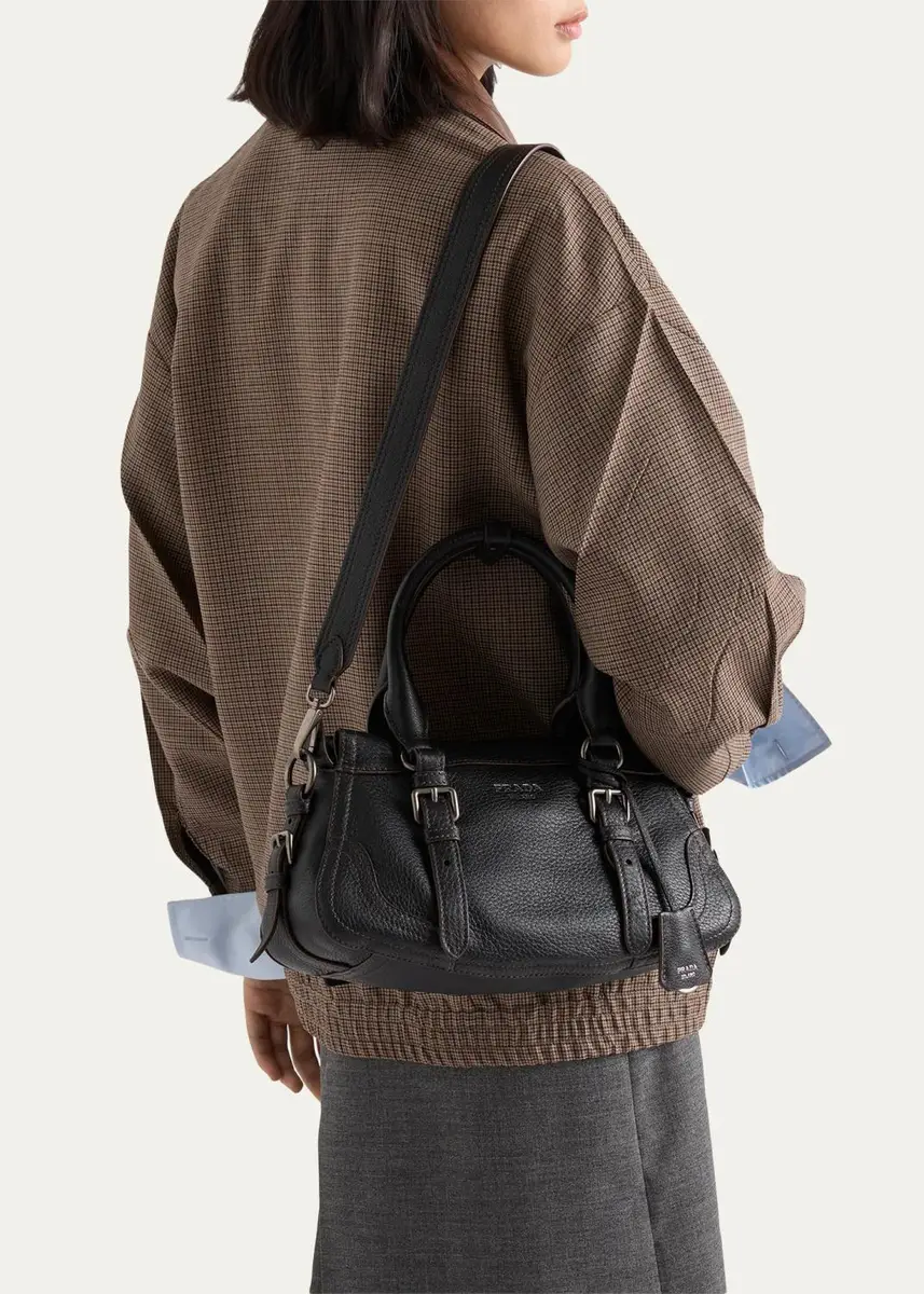 Prada Cervo Large Grain Leather Tote Bag | Thumbnail 5 Prada Cervo Large Grain Leather Tote Bag | Thumbnail 5