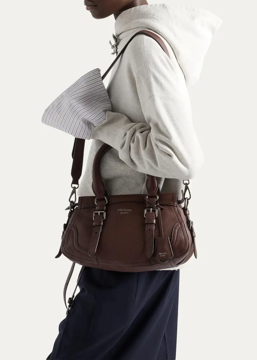 Prada Cervo Large Grain Leather Tote Bag | Thumbnail 7 Prada Cervo Large Grain Leather Tote Bag | Thumbnail 7