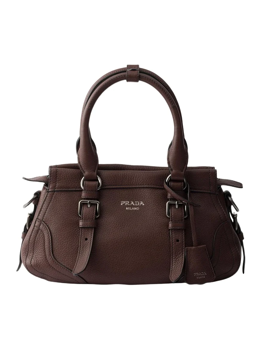 Prada Cervo Large Grain Leather Tote Bag