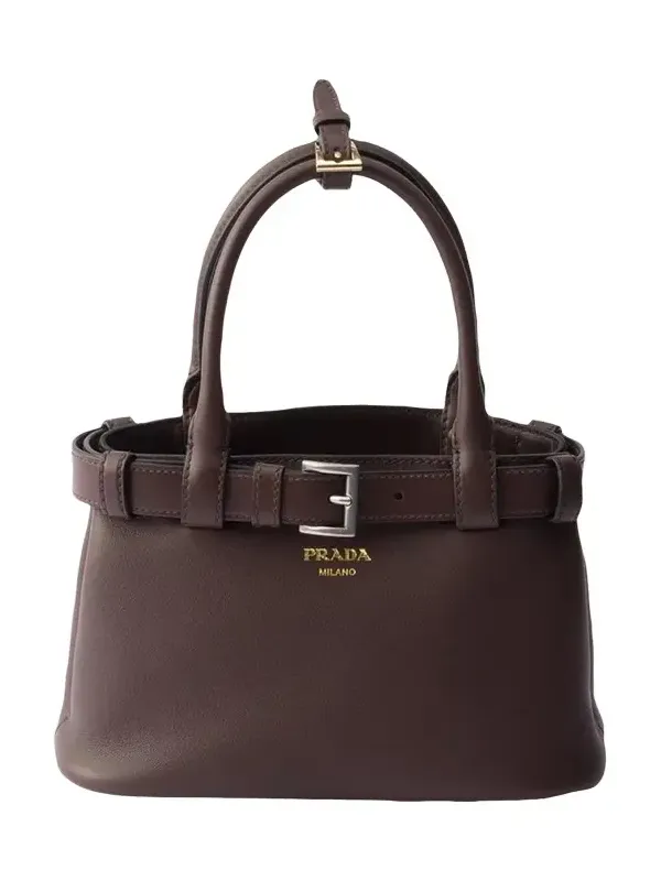 Prada Buckle Small Leather Top-Handle Bag
